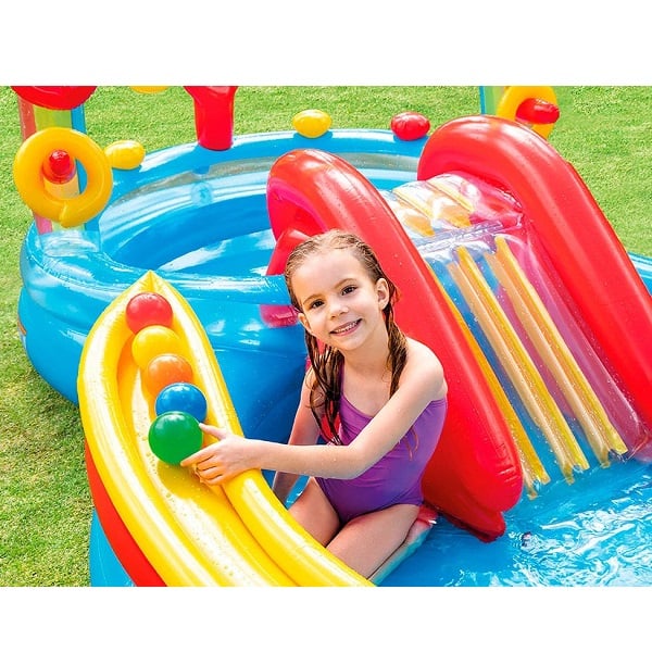 INTEX Centrul de joacă gonflabil Curcubeu 297x193x135 cm, 381 L, până la 81 kg, 2+ [2]