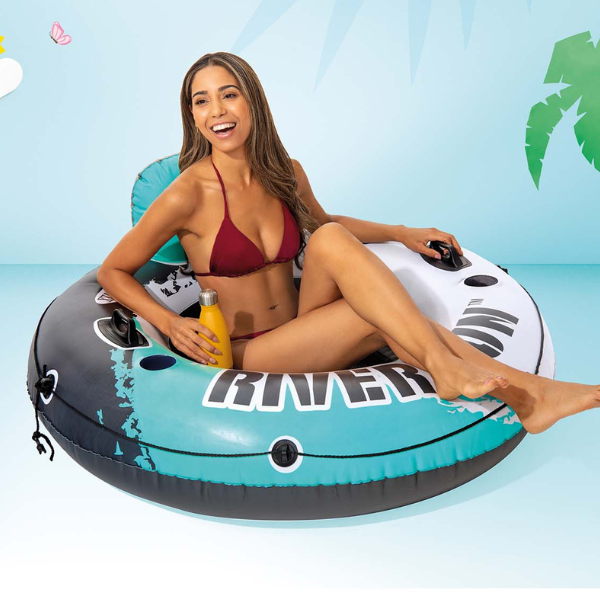 INTEX Cerc gonflabil “River run” cu mînere și suport spate, D 135 cm, pînă la 100 kg [2]