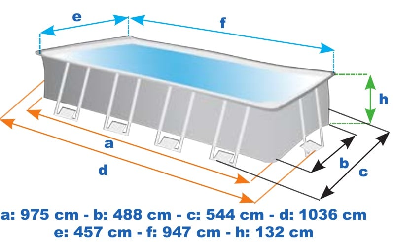 Бассейн INTEX ULTRA XTR FRAME 975х488х132 см, 54368 л, металлический каркас [4]