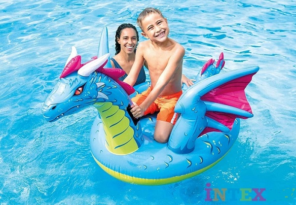 INTEX Plută-saltea gonflabilă “Dragon” cu mânere, 201х191 cm, până la 40 kg, 3+ [2]