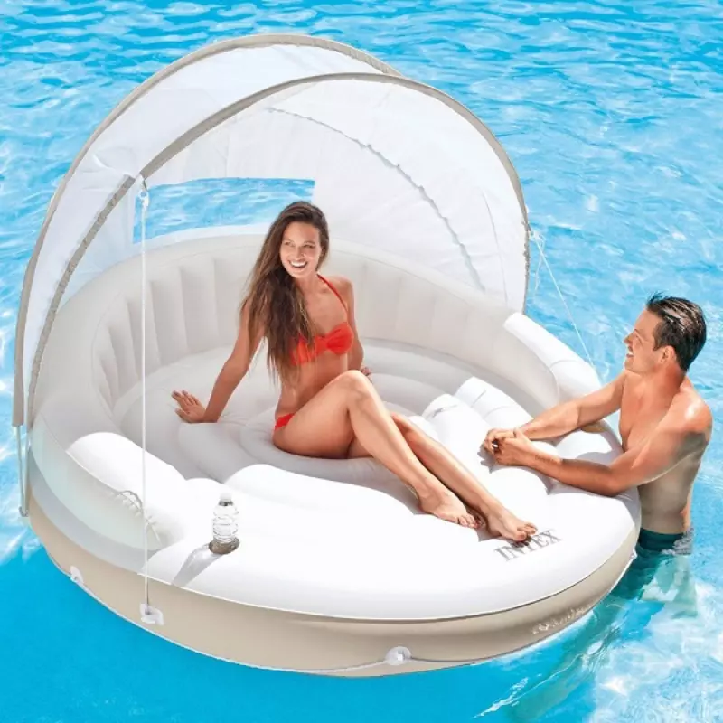 INTEX Plută-saltea gonflabilă Insula 199х150 cm cu baldachin detașabil, până la 200 kg [2]