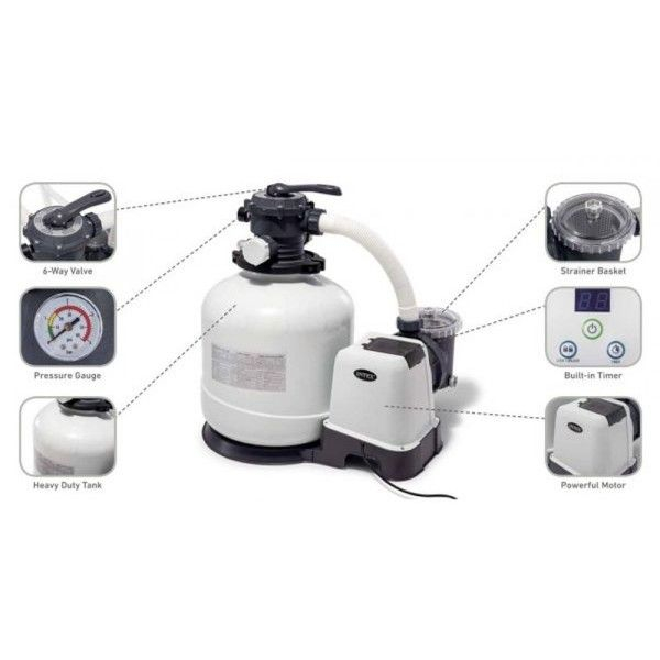 INTEX Pompă de filtrare cu nisip “Krystal Clear SX2800”, rezervor de nisip 35 kg, capacitate 10500 L/h [3]