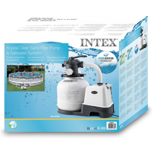 INTEX Pompă de filtrare cu nisip și generator de clor “Krystal Clear QX2100”, rezervor de nisip 35 kg, capacitate 7900 l/oră [6]