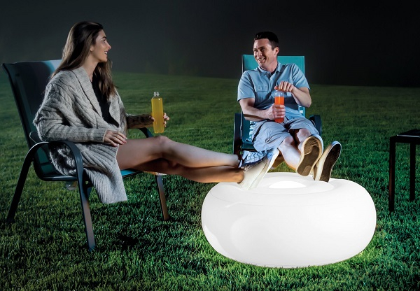 INTEX Puf gonflabil cu lumină LED 86х33 cm pe baterii, cu încărcare USB [3]