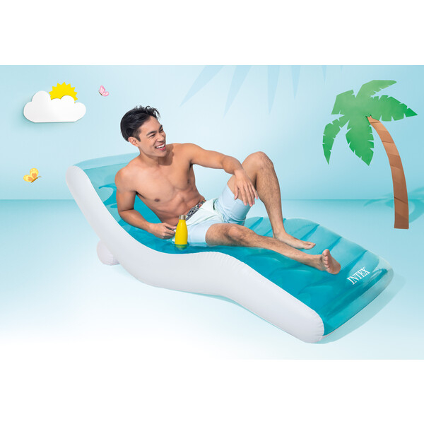 INTEX Şezlong gonflabil pentru înot Splash 191×99 cm cu suport pentru pahar, până la 100 kg [2]