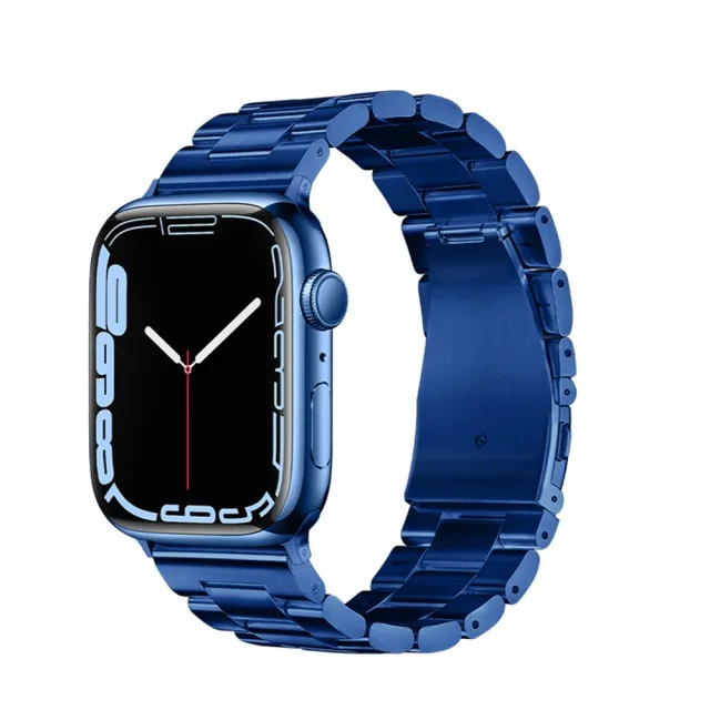iWatch WA10 Seria Grand curea din oțel cu trei perle (38/40/41mm) albastră [1]