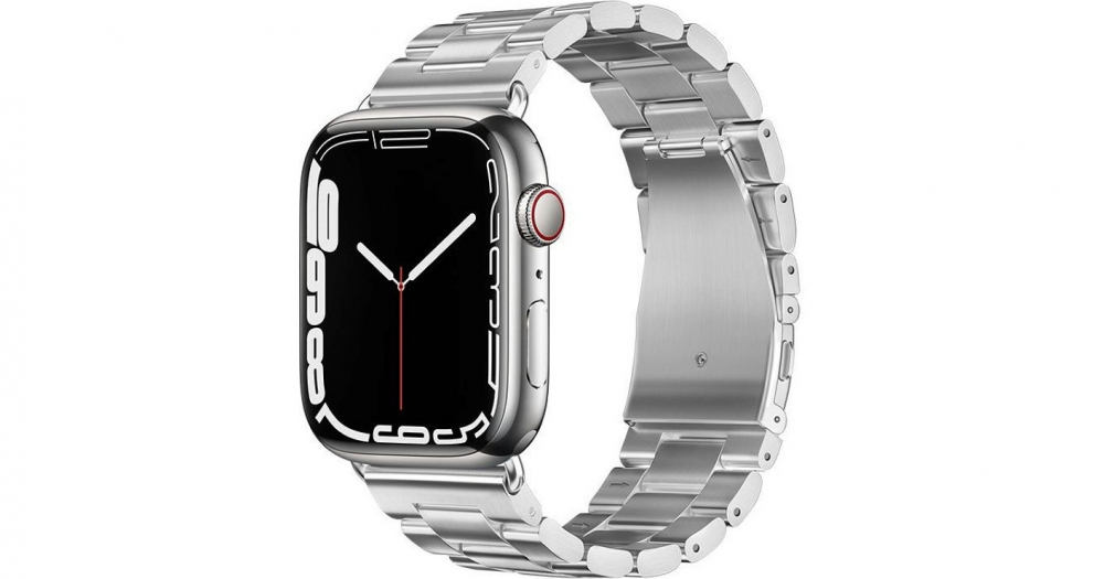iWatch WA10 Seria Grand curea din oțel cu trei perle (42/44/45/49mm) argintie [1]