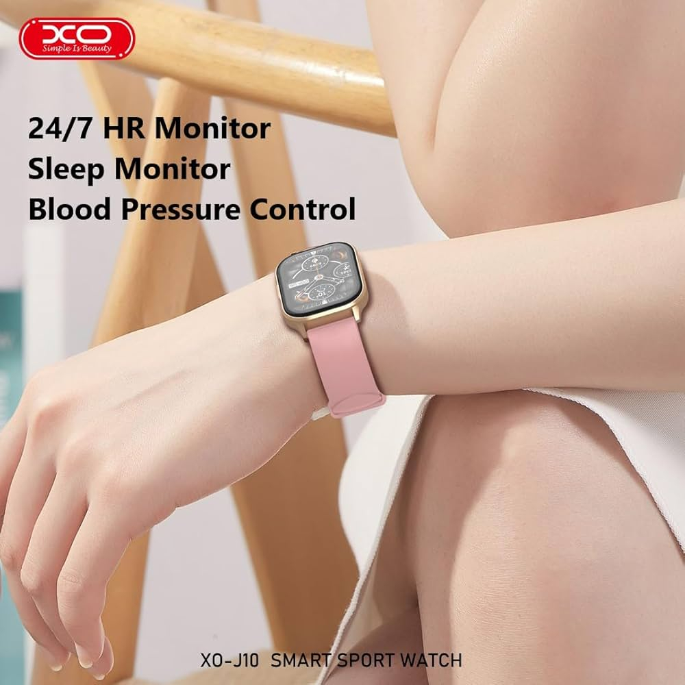 J10 AMOLED Screen Star Mist Magnetic Square Smart Sports Talking Watch Pink [2]