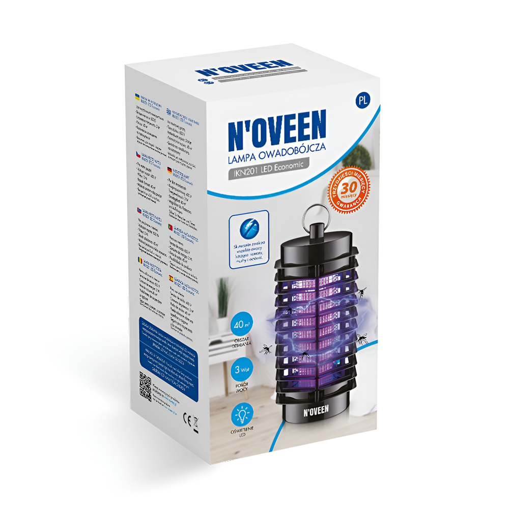 Лампа против комаров NOVEEN IKN201 LED, до 40 м², Черный – Эффективность и легкость в использовании [3]