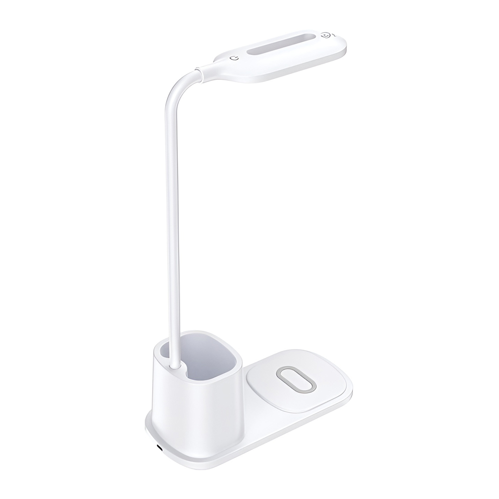 Lampă de birou Rebeltec LED cu încărcare wireless QI 15W W601, Alb [2]