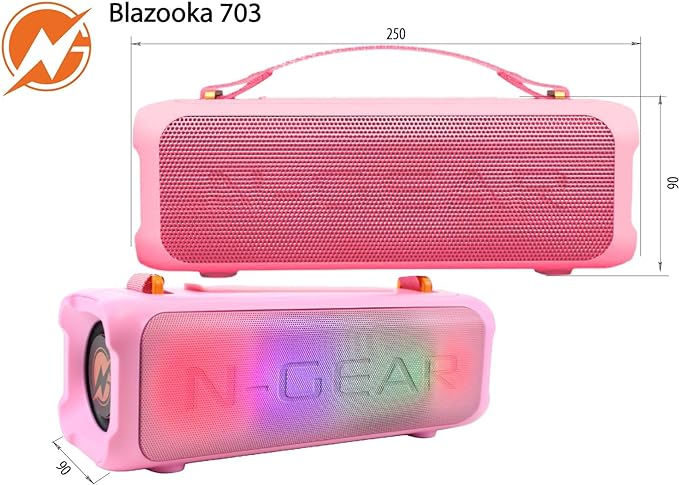 LGP BLAZOOKA 703 roz, 100W, Microfon wireless (Boxă portabilă Bluetooth cu microfon wireless, 3h autonomie, încărcare USB-C) [8]
