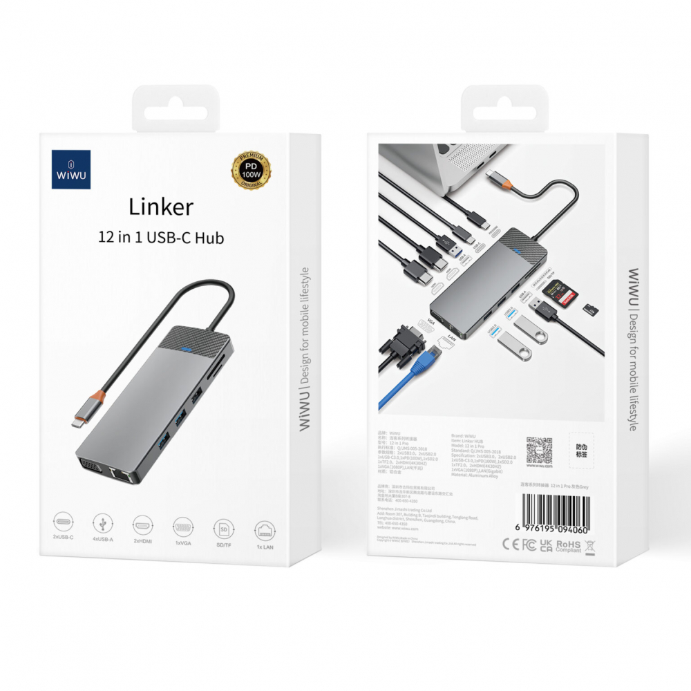 Hub Linker Series A12-in-1, Gri – Conectivitate Avansată și Performanță de Top [3]