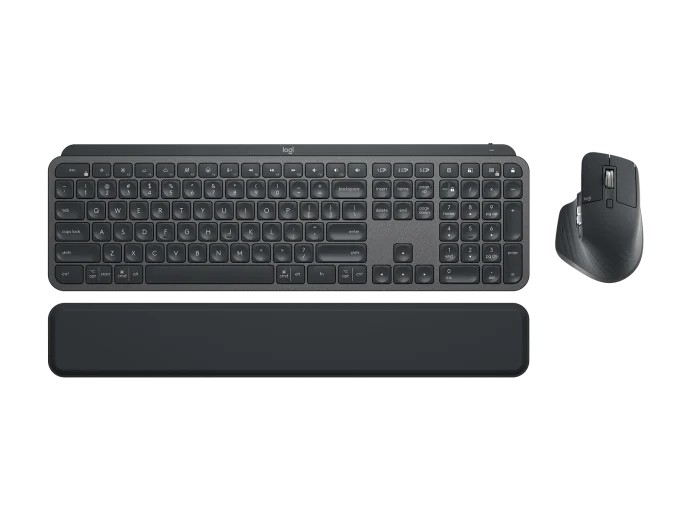 Logitech Wireless Combo MX Keys Advanced for Business | Gen 2, MX Keys for Business,MX Master 3S for Business and MX Palm Rest, Logi Bolt USB Receiver, Bluetooth Low Energy (BLE): 5.0+, Keyboard: USB-C rechargeable Li-Po (1500 mAh), Mouse Li-Po (500 mAh), Graphite, US [1]