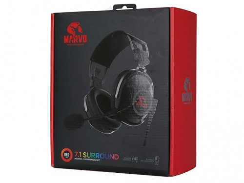 Marvo Headset Wired Gaming HG9053, USB 7.1, Red Backlight [5]