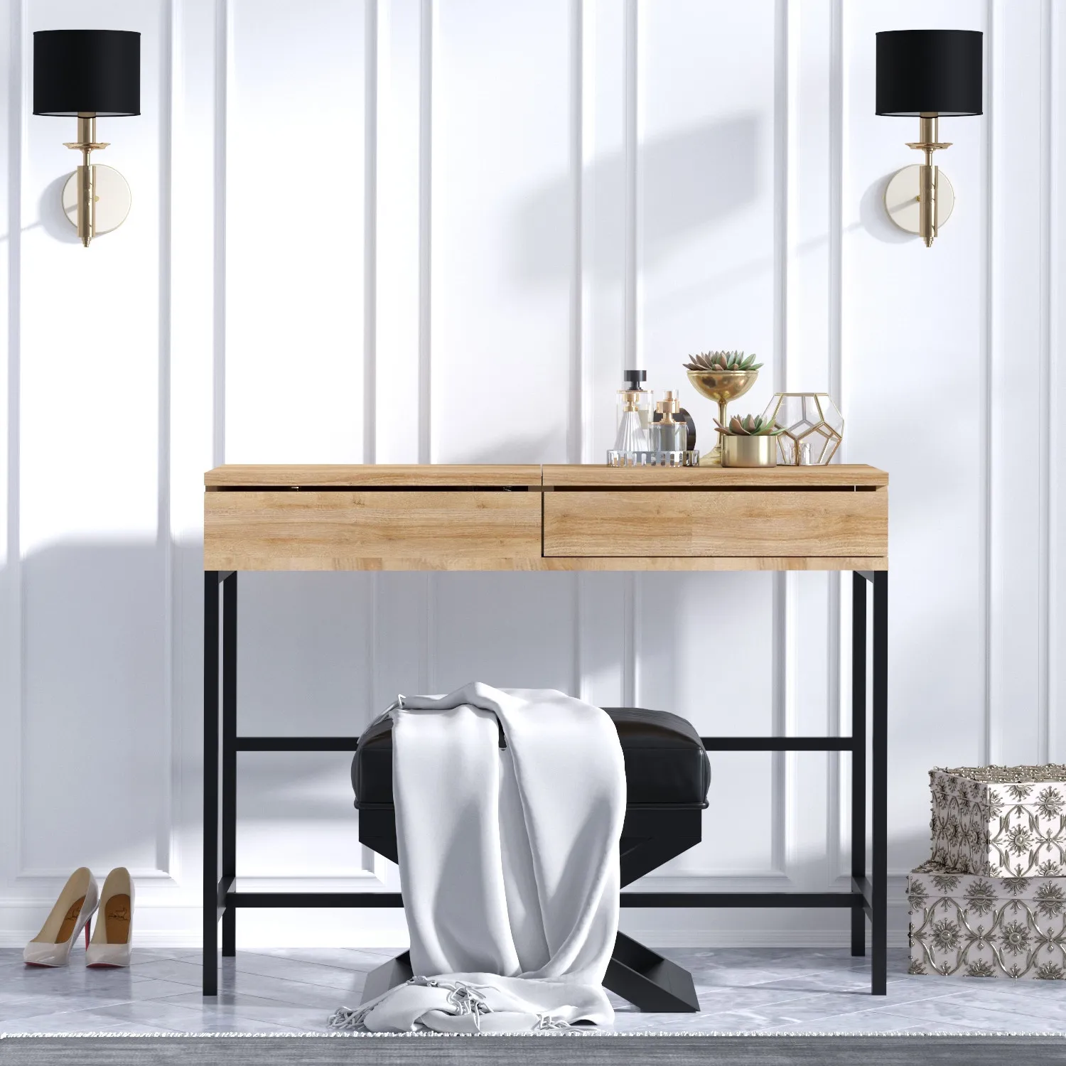 Masă de machiaj Linda – Funcționalitate și Eleganță într-un Design Modern [4]