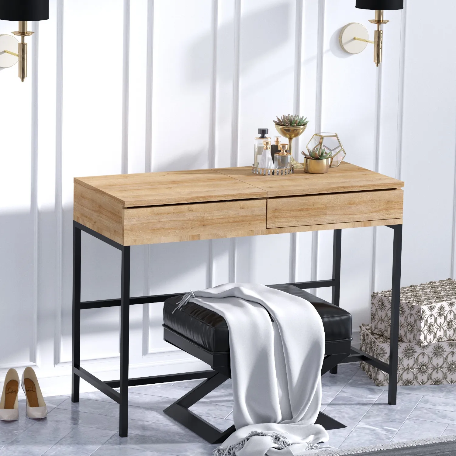Masă de machiaj Linda – Funcționalitate și Eleganță într-un Design Modern [3]