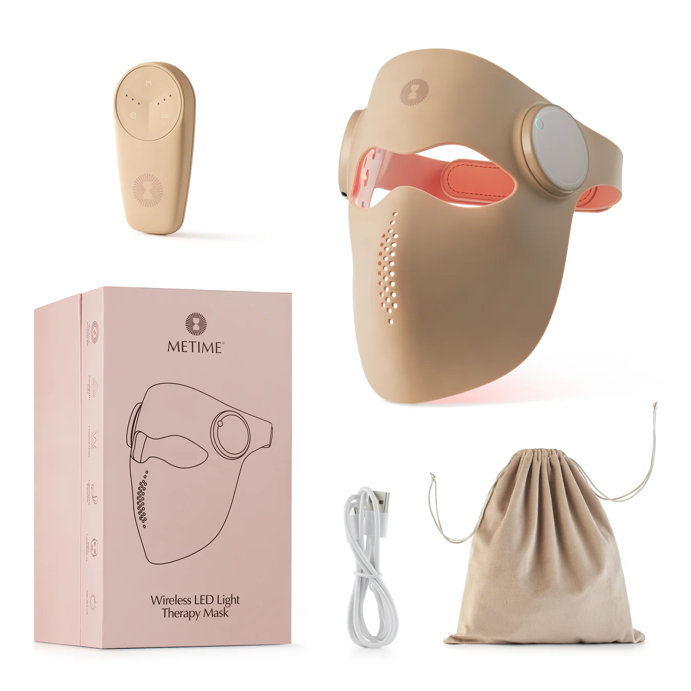 Mască LED Wireless Me Time Ritual – 3 lumini profesionale (roșie + albastră + infraroșie), full-face, silicon medical, 10 min/zi pentru piele ca la 30 de ani [10]