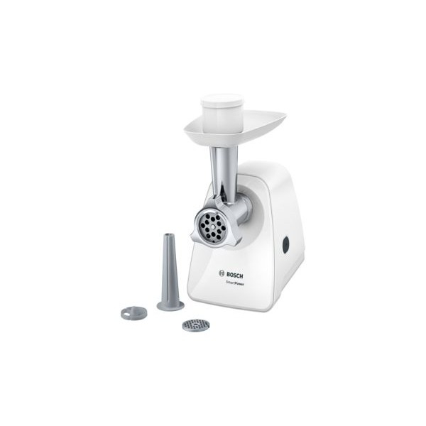 Meat Mincer Bosch MFW2510W, 1500W power output,2 perforated discs, sausage and kebbe stuffers, grinding speed 1.7kg / min, white [4]