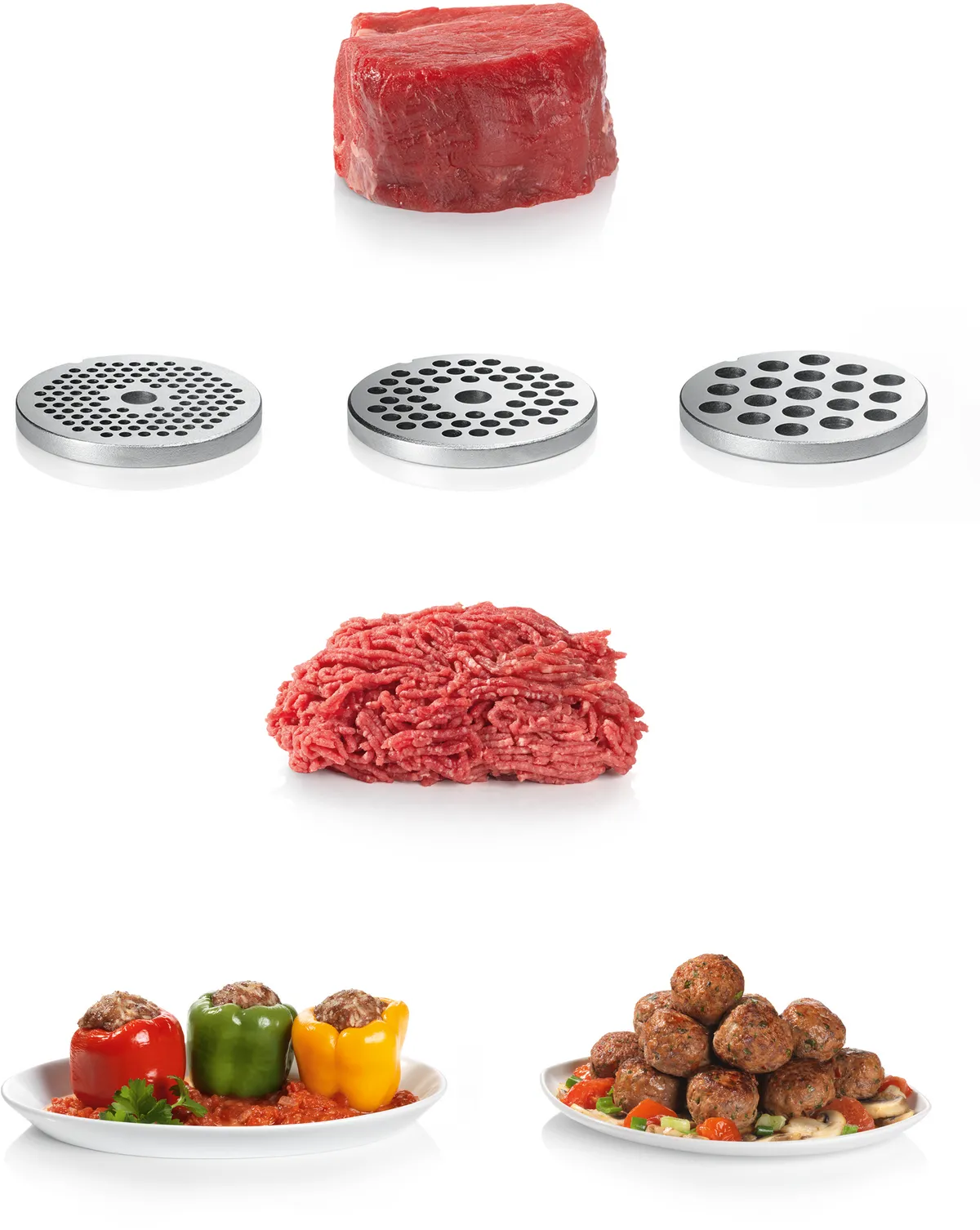 Meat Mincer Bosch MFW66020Putere:  1800 WMaterialul carcasei:  Plastic Capacitatea de mărunșire :  3 kg/mFuncție revers:  ДаAccesoriu pentru cârnați:  Да [4]