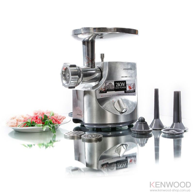 Meat Mincer Kenwood MG700, 2000W power output,3  perforated discs 3/4,5/8mm, sausage and kebbe stuffers, grinding speed 3kg / min, inox [2]