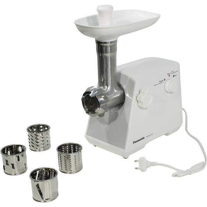 Meat Mincer Panasonic MK-MG1510WTQTip:  Mașină de tocat carne Putere :  1500 WMaterialul carcasei:  Plastic Funcție reversNumăr site tocare carne:  2 [3]