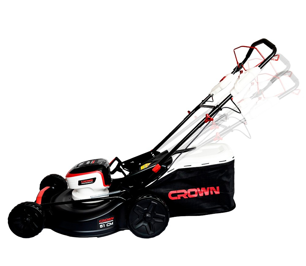 Mașină de tuns gazonul cu acumulator CROWN CT29020HSX-4 (2×20V, 2×4Ah, Brushless, 51 cm, Autopropulsată, Coș 60 l) [14]