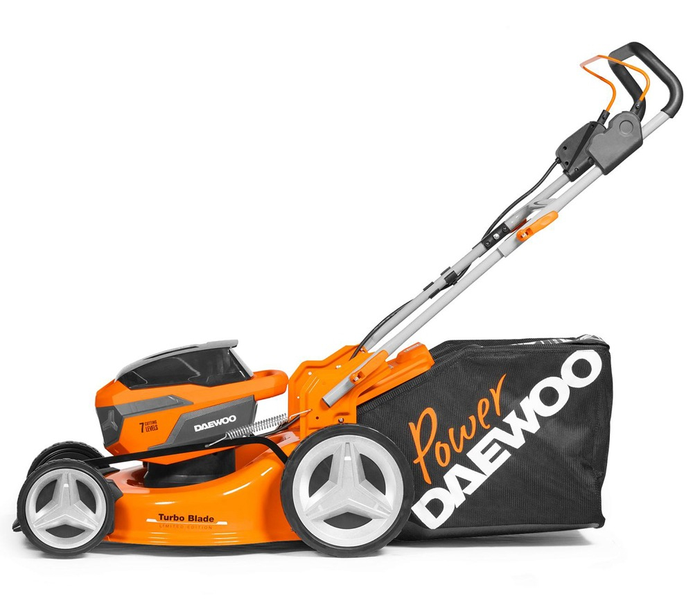 Mașină de tuns gazonul cu acumulator DAEWOO DLM 5042Li SET (2×21V, 2×4Ah, Motor Brushless 1300W, 47 cm, Coș 65L) [3]