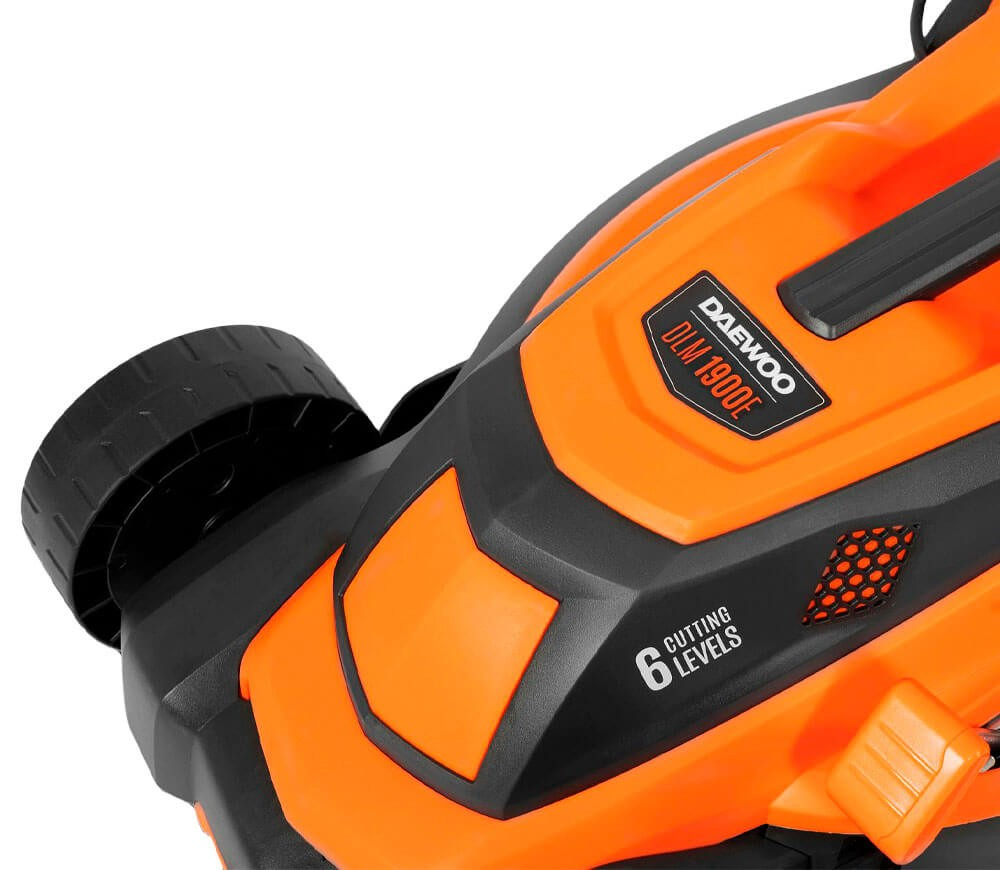 Mașină de tuns gazonul electrică DAEWOO DLM 1900E (1600W, 38 cm, Coș 45L, Mulcire, 6 Trepte 25–75 mm) [6]