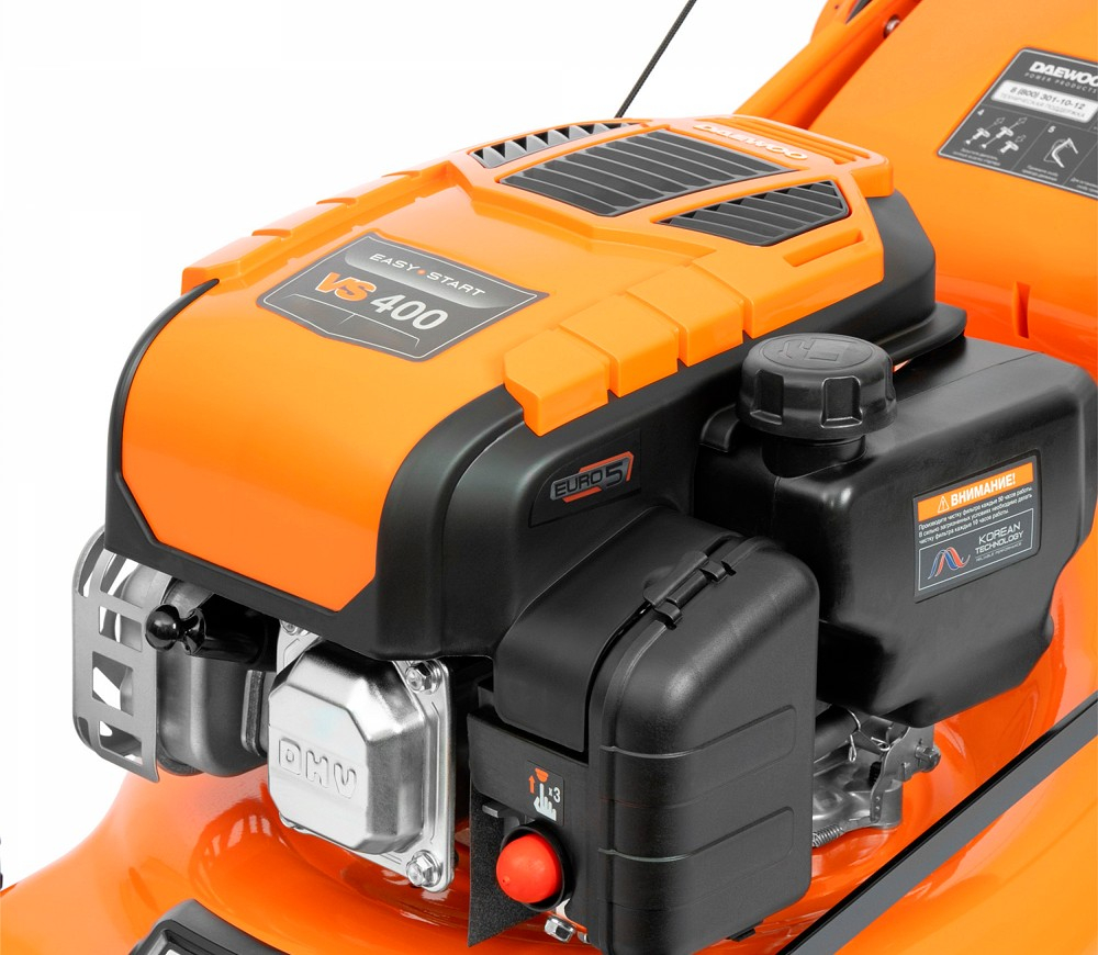 Mașină de tuns gazonul pe benzină DAEWOO DLM 43SP (3.4 CP, 131 cm³, 40 cm, Autopropulsată, Mulcire, Coș 50L) [5]