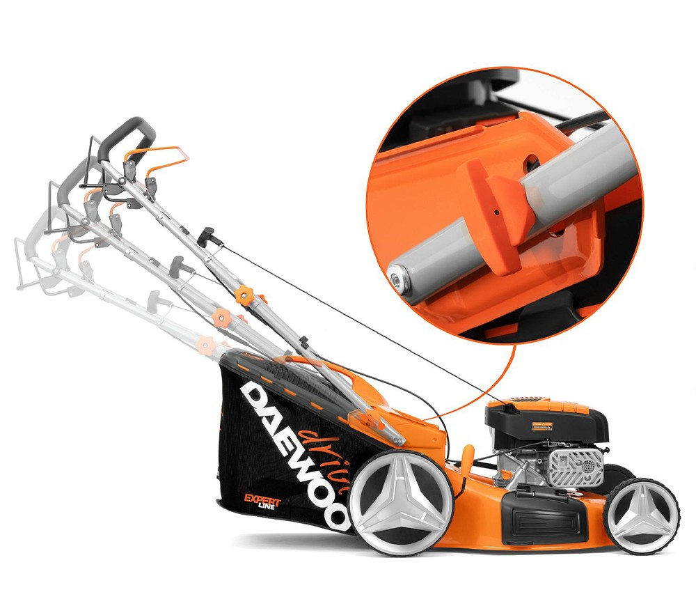 Mașină de tuns gazonul pe benzină DAEWOO DLM 55SP (3.8 CP, 149 cm³, 51 cm, Autopropulsată, Sistem 4 în 1, Coș 60L) [8]