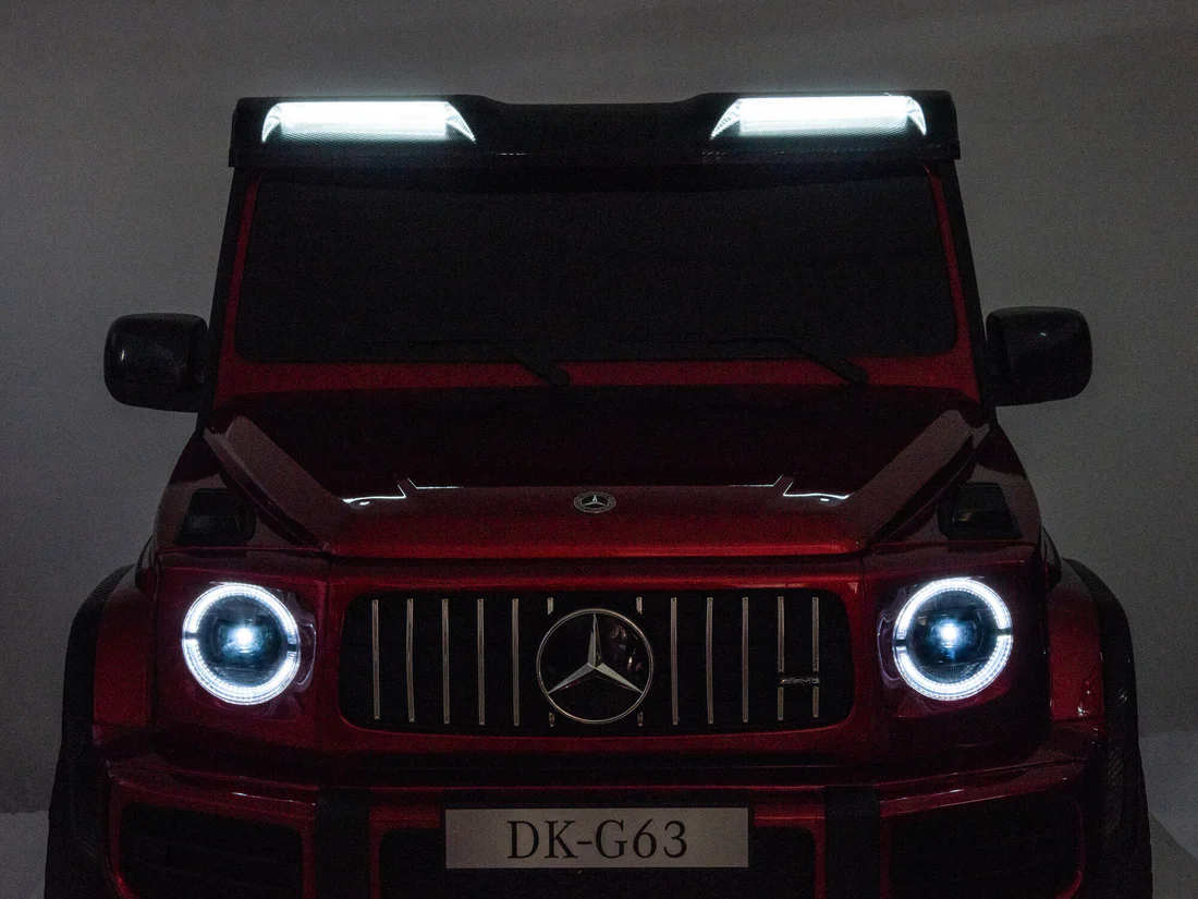 Аккумуляторная машинка Mercedes Benz G63 красная (окрашенная) – 24V (2x7Ah), 4 мотора по 200W, кожаные сиденья, MP3, EVA колёса, пульт, до 80 кг [7]