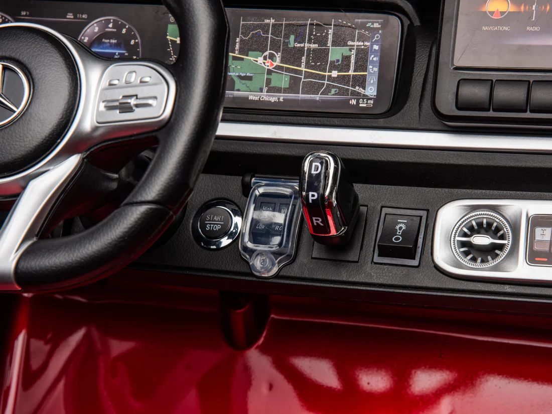 Аккумуляторная машинка Mercedes Benz G63 красная (окрашенная) – 24V (2x7Ah), 4 мотора по 200W, кожаные сиденья, MP3, EVA колёса, пульт, до 80 кг [4]