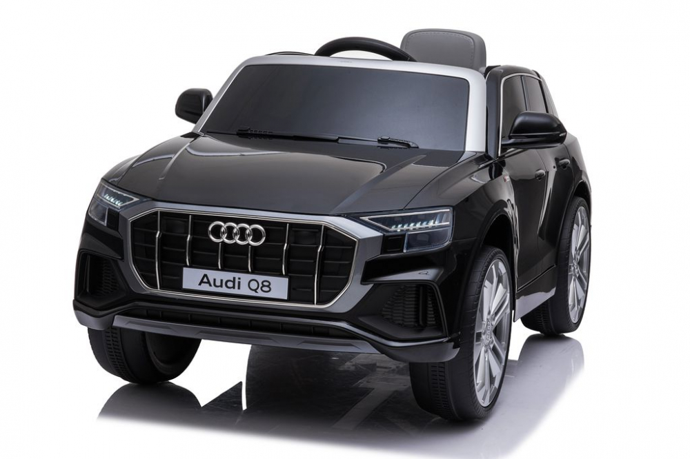 Детский электромобиль Audi Q8 черный – 12V, 2 мотора, MP3, пульт управления, кожаное сиденье, EVA-колёса [1]