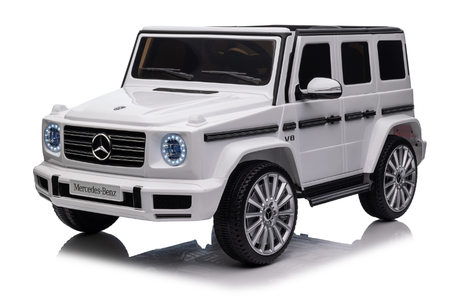 Детский электромобиль Mercedes Benz G Белый — 12V, 4 мотора, кожаное сиденье, пульт управления [1]