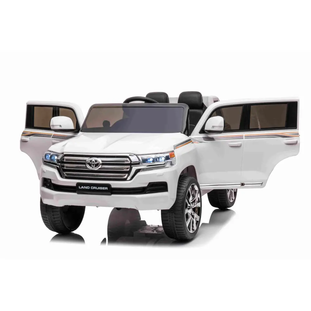 Детский электромобиль TOYOTA LAND CRUISER Белый – 12V 7Ah, 2 мотора по 45W, кожаное сиденье, пульт управления, мягкие EVA колеса [3]