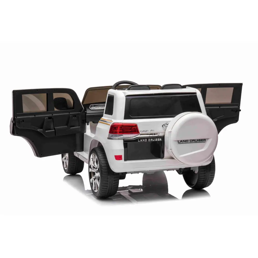 Детский электромобиль TOYOTA LAND CRUISER Белый – 12V 7Ah, 2 мотора по 45W, кожаное сиденье, пульт управления, мягкие EVA колеса [4]
