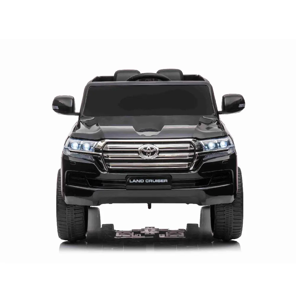 Детский электромобиль TOYOTA LAND CRUISER Черный – 12V 7Ah, 2 мотора по 45W, Кожаные сиденья, Пульт управления, Мягкие колеса EVA [1]