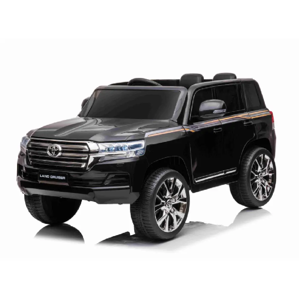 Детский электромобиль TOYOTA LAND CRUISER Черный – 12V 7Ah, 2 мотора по 45W, Кожаные сиденья, Пульт управления, Мягкие колеса EVA [2]