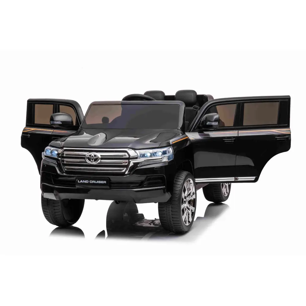 Детский электромобиль TOYOTA LAND CRUISER Черный – 12V 7Ah, 2 мотора по 45W, Кожаные сиденья, Пульт управления, Мягкие колеса EVA [4]