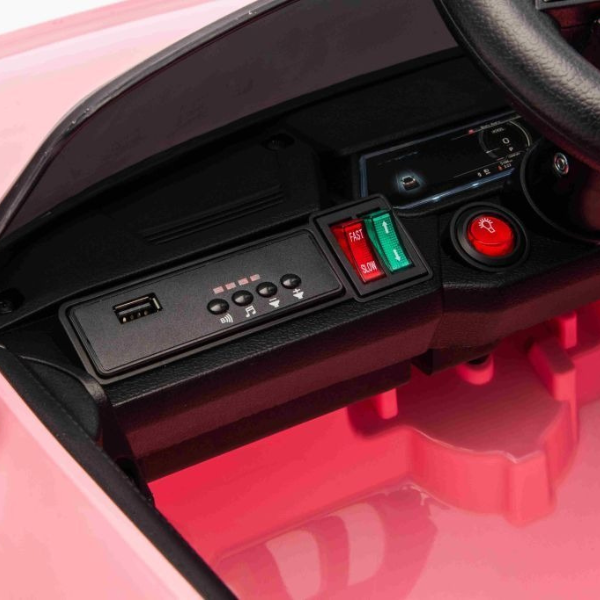 Mașinuță electrică licențiată Audi e-tron pentru copii (12V4.5Ah, 2x35W, EVA, Piele, Roz) [5]