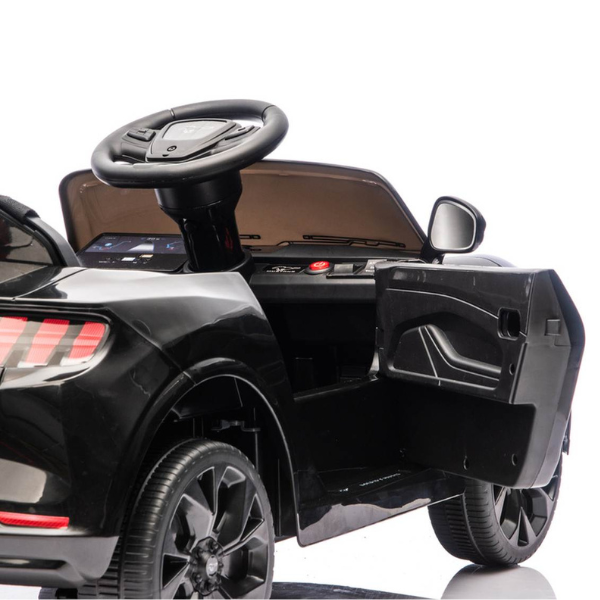 Mașinuță electrică licențiată Ford Mustang Mach-E pentru copii (24V5Ah, 2x60W, EVA, Piele Neagră, Neagră) [5]