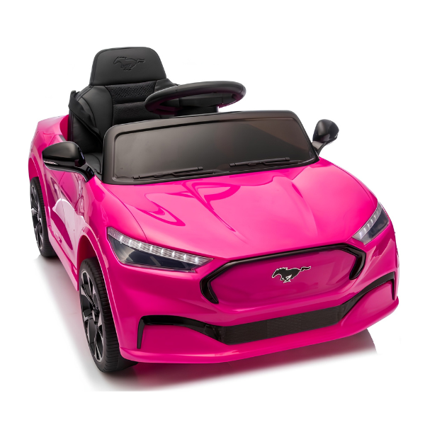 Mașinuță electrică licențiată Ford Mustang Mach-E pentru copii (24V5Ah, 2x60W, EVA, Piele, Roz) [3]