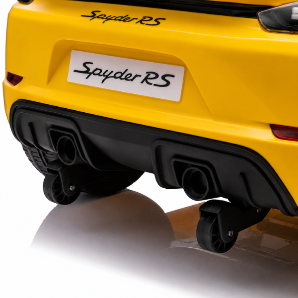 Mașinuță electrică licențiată Porsche 718 Spyder RS pentru copii (12V7Ah, 2x25W, EVA, Piele, Galbenă) [9]
