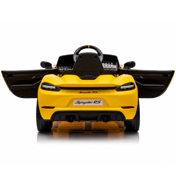 Mașinuță electrică licențiată Porsche 718 Spyder RS pentru copii (12V7Ah, 2x25W, EVA, Piele, Galbenă) [5]