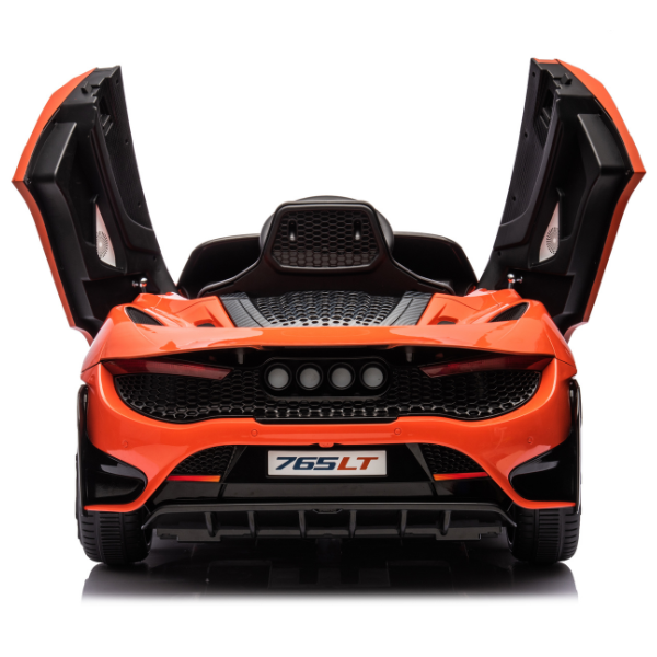 Детский электромобиль лицензионный McLaren 765LT (4x4 35W, Аккумулятор 12V7AH, Колеса EVA, Кожаное сиденье, Оранжевый) [7]