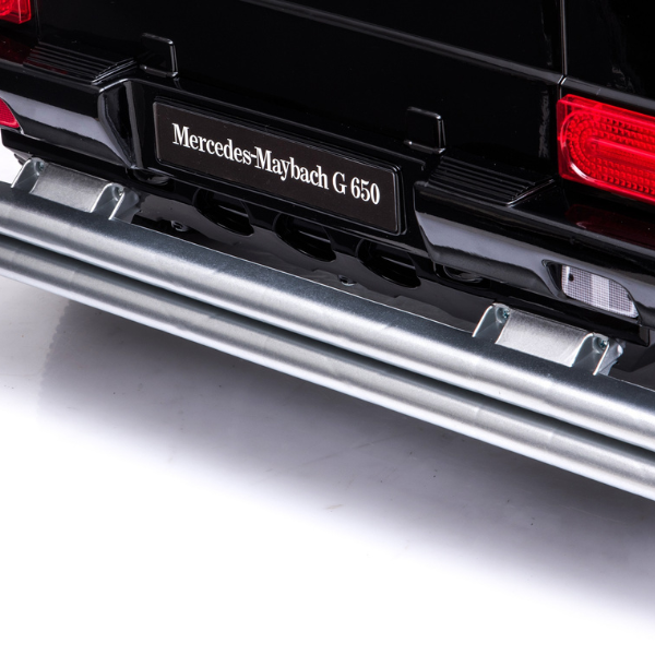 Mașinuță electrică pentru copii Mercedes-Maybach G650 Licențiată (Baterie 12V 10Ah, 4 Motoare 25W, Tracțiune 4x4, Roți EVA, Scaun Piele, Telecomandă 2.4G, Negru) [9]