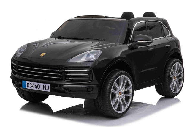 Mașinuță electrică Porsche Cayenne S JJ2128/1 – 12V, 2 Motoare, Telecomandă, Bluetooth, Scaun din piele, Roți EVA Black [1]