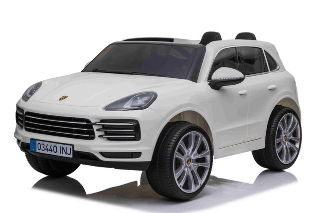 Электромобиль Porsche Cayenne S JJ2128/1 – 12В, 2 мотора, пульт, Bluetooth, кожаное сиденье, колёса EVA White [1]