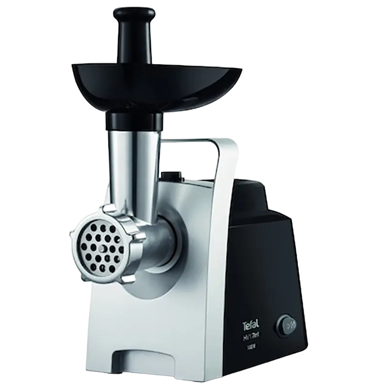 Meat Mincer Tefal NE109838Putere:  1400 WMaterialul carcasei:  Plastic Capacitatea de mărunșire :  1,7 kg/mFuncție reversAccesoriu pentru cârnațiStorcător pentru fructe și legume [2]