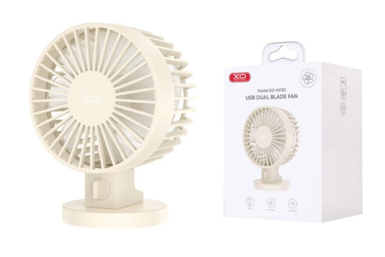 MF82 Mini ventilator electric portabil, 2 trepte de viteză, alimentare USB, bej [4]